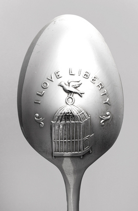 Sterling Silver Fancy Back (Picture Back) Teaspoons (Set of 6) - I Love Liberty